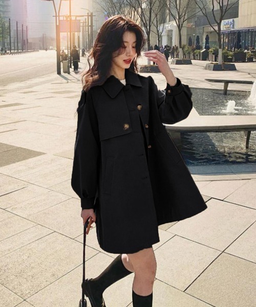 Miniministore（ミニミニストア）の「ライトトレンチジャケット レディース上品（トレンチコート・レディース・ベージュ/ダークグリーン/ブラック・M/L）」の9枚目の写真