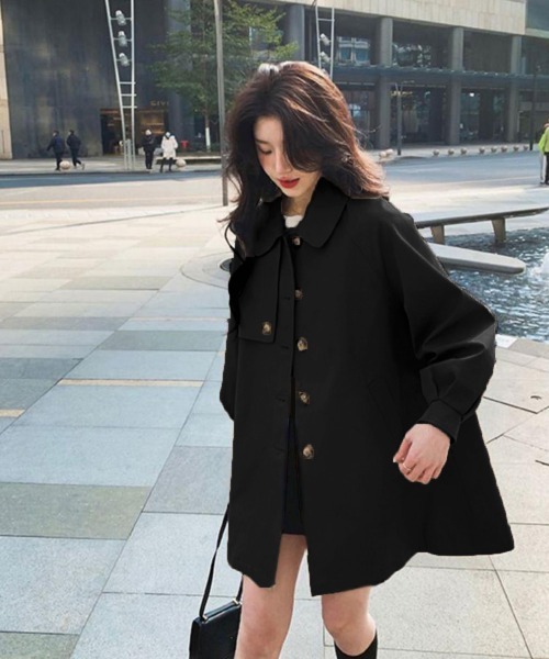 Miniministore（ミニミニストア）の「ライトトレンチジャケット レディース上品（トレンチコート・レディース・ベージュ/ダークグリーン/ブラック・M/L）」の10枚目の写真