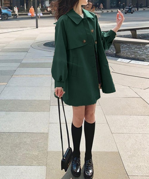 Miniministore（ミニミニストア）の「ライトトレンチジャケット レディース上品（トレンチコート・レディース・ベージュ/ダークグリーン/ブラック・M/L）」の12枚目の写真