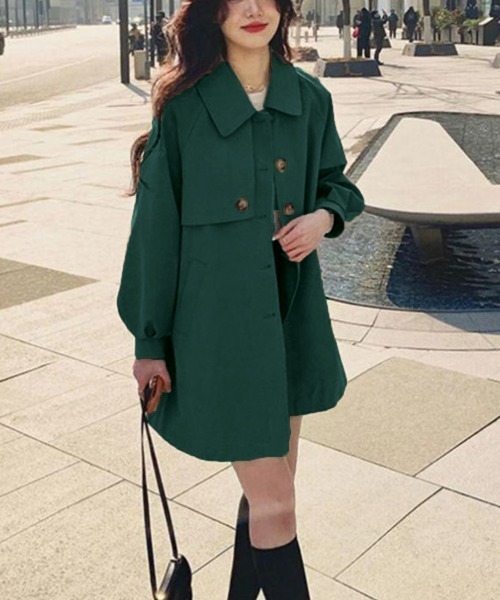 Miniministore（ミニミニストア）の「ライトトレンチジャケット レディース上品（トレンチコート・レディース・ベージュ/ダークグリーン/ブラック・M/L）」の13枚目の写真