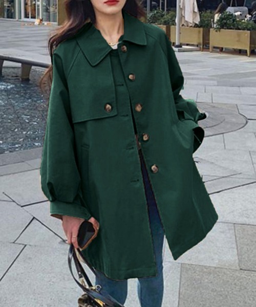 Miniministore（ミニミニストア）の「ライトトレンチジャケット レディース上品（トレンチコート・レディース・ベージュ/ダークグリーン/ブラック・M/L）」の14枚目の写真