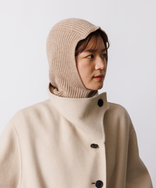 Rouge vif（ルージュヴィフ）の「【WILLIAM BRUNTON/ウィリアム ブラントン】CASHMERE BALACLAVA　バラクラバ（ニットキャップ/ビーニー・レディース・ダークベージュ/グレー・フリー）」の3枚目の写真