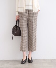 INDIVI | 【洗える／チェック柄／ミドル丈】ガウチョ風ストレートパンツ(その他パンツ)