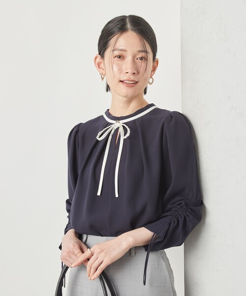 NOLLEY’S/ストレッチジョーゼット配色2WAYブラウス ストレッチジョーゼット配色2WAYブラウス | ノーリーズ(NOLLEY'S