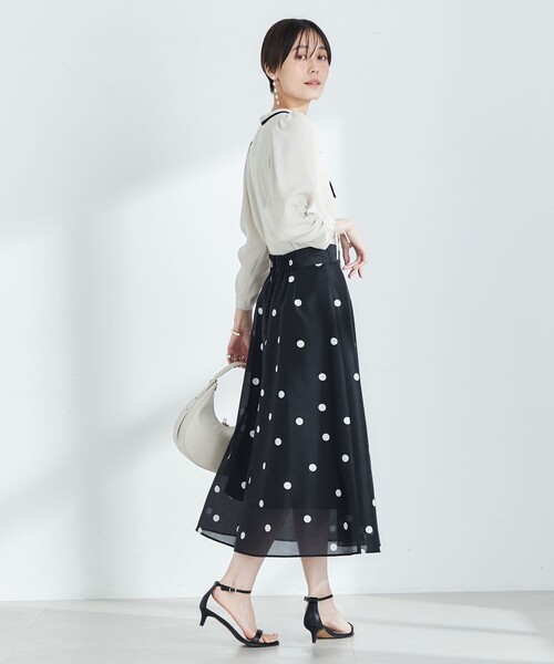 NOLLEY’S/ストレッチジョーゼット配色2WAYブラウス セール】ストレッチジョーゼット配色2WAYブラウス（シャツ/ブラウス