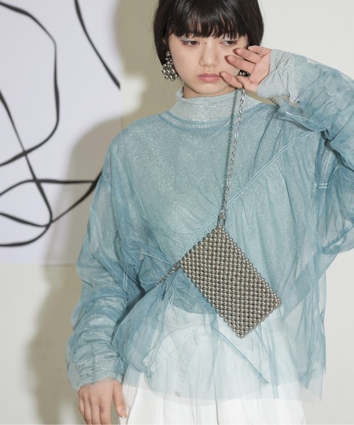 THE YOn（ザヨン）の「ビーズデザインスマホショルダーポーチ（ショルダーバッグ・レディース・シルバー/クリア・FREE）」の6枚目の写真