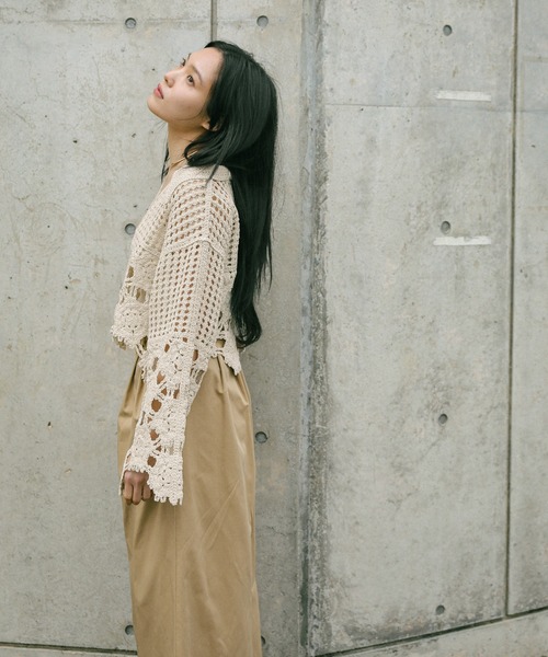 Vネッククロシェショートニット（ニット/セーター）｜select MOCA（セレクトモカ）