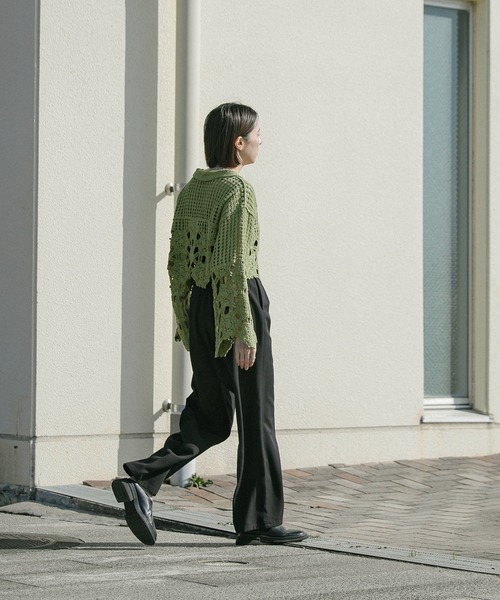 Vネッククロシェショートニット（ニット/セーター）｜select MOCA（セレクトモカ）