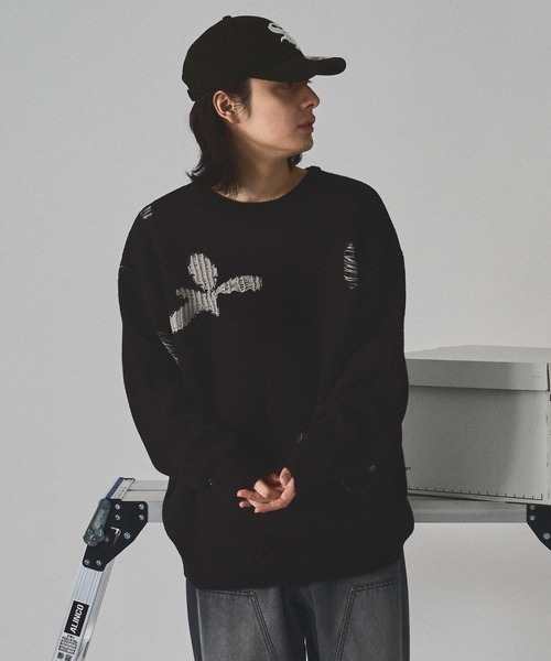kutir（クティール）の「フラワーモチーフBIGニット（ニット/セーター 