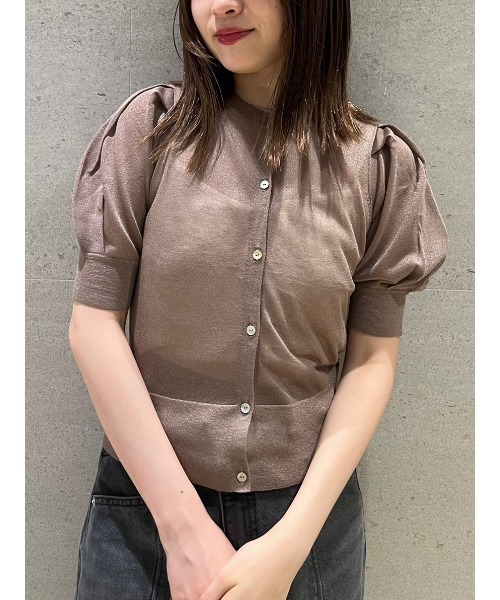 SNIDEL(スナイデル)の「ラメカーディガン(ニット/セーター・レディース・ピンク/レッド/グレー/ベージュ/モカ/ライトブルー/ブラック/ホワイト・FREE)」の12枚目の写真