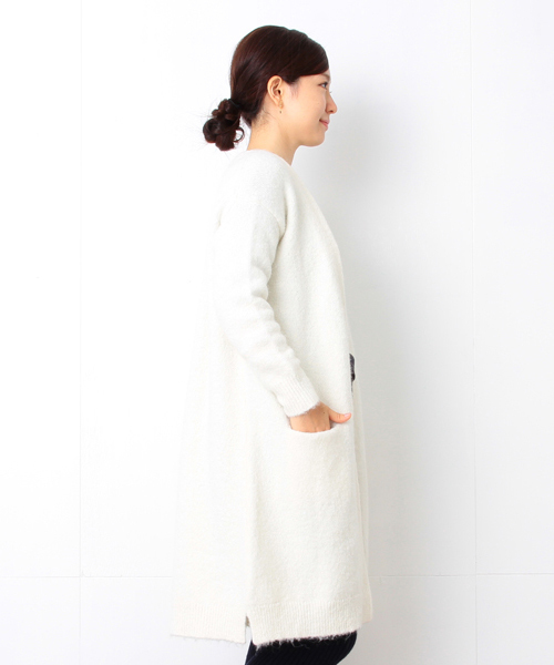 B:MING by BEAMS（ビーミングバイビームス）の「ビーミング by ビームス / ロングニットカーディガン（カーディガン/ボレロ・レディース・ホワイト/ブラック/トップグレー・ONE SIZE）」の5枚目の写真