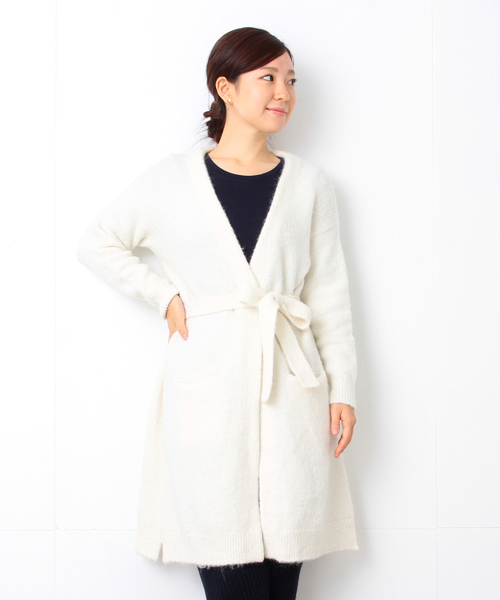 B:MING by BEAMS（ビーミングバイビームス）の「ビーミング by ビームス / ロングニットカーディガン（カーディガン/ボレロ・レディース・ホワイト/ブラック/トップグレー・ONE SIZE）」の7枚目の写真