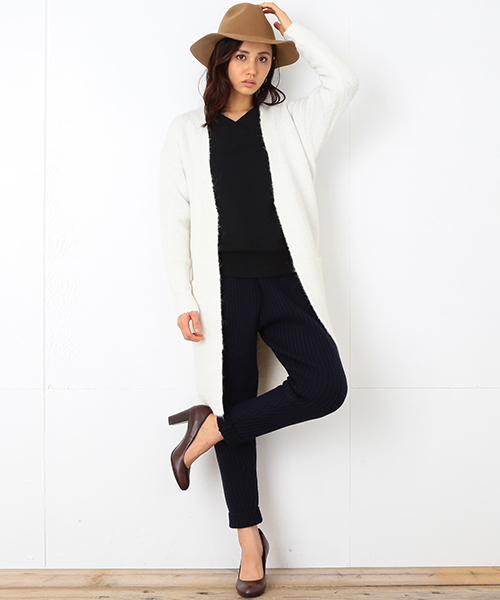 B:MING by BEAMS（ビーミングバイビームス）の「ビーミング by ビームス / ロングニットカーディガン（カーディガン/ボレロ・レディース・ホワイト/ブラック/トップグレー・ONE SIZE）」の15枚目の写真