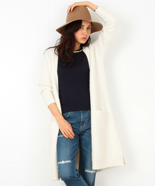 B:MING by BEAMS（ビーミングバイビームス）の「ビーミング by ビームス / ロングニットカーディガン（カーディガン/ボレロ・レディース・ホワイト/ブラック/トップグレー・ONE SIZE）」の17枚目の写真