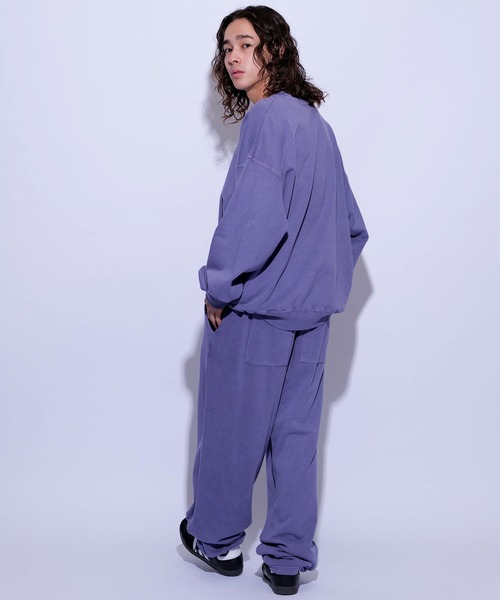 re_k by JUNRED（レクバイジュンレッド）の「re_k by JUNRED / オーバーダイワンポイントクルーネックスウェット（スウェット・メンズ・チャコールグレー/パープル/ライトグレー・M/S/L）」の22枚目の写真