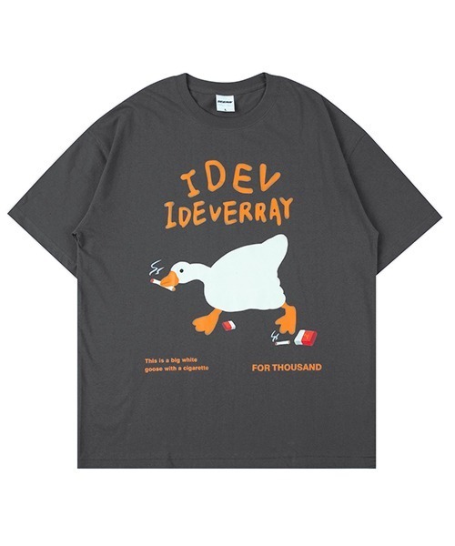 Ressaca（レサーカ）の「オーバーサイズ アニマル柄 ガチョウプリントTシャツ（Tシャツ/カットソー・メンズ・ブラック/チャコールグレー・M/L/XL）」の11枚目の写真