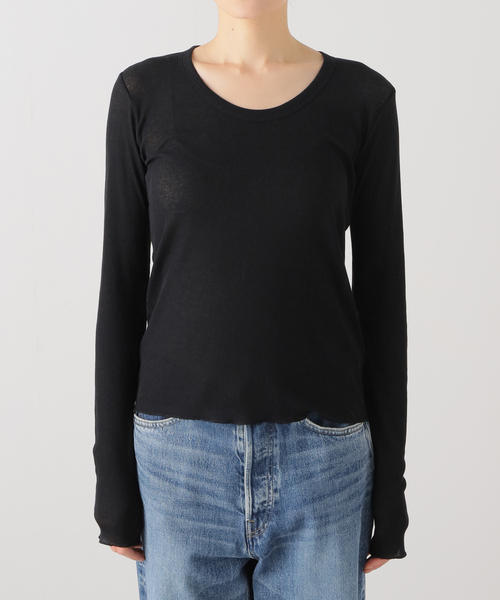 plage（プラージュ）の「whisper rib long Tシャツ（Tシャツ/カットソー・レディース・ホワイト/ブラック/レモンイエロー・FREE）」の8枚目の写真