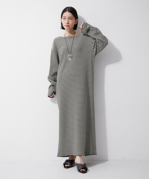 MILLER（ミラー）の「【Miller for ADAM ET ROPE'】 別注WAFFLE BORDER DRESS（ワンピース・レディース・グリーン系その他/オフホワイト・FREE）」の12枚目の写真