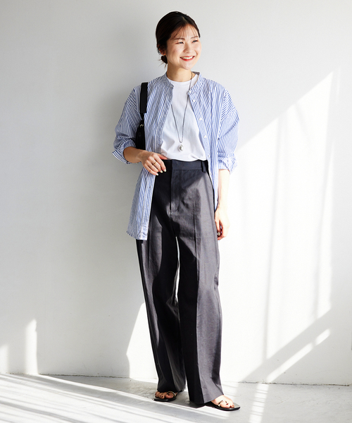 SLOBE IENA（スローブイエナ）の「フレンチリネンコットンパンツ（その他パンツ・レディース・ブラック/ベージュ・36/38）」の3枚目の写真