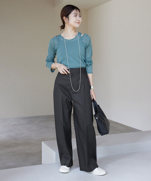 SLOBE IENA（スローブイエナ）の「フレンチリネンコットンパンツ（その他パンツ・レディース・ブラック/ベージュ・36/38）」の10枚目の写真