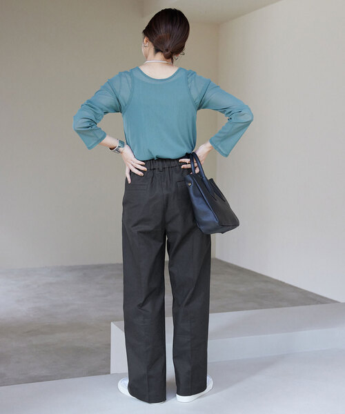 SLOBE IENA（スローブイエナ）の「フレンチリネンコットンパンツ（その他パンツ・レディース・ブラック/ベージュ・36/38）」の12枚目の写真