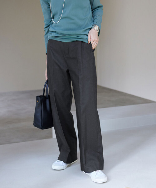 SLOBE IENA（スローブイエナ）の「フレンチリネンコットンパンツ（その他パンツ・レディース・ブラック/ベージュ・36/38）」の11枚目の写真