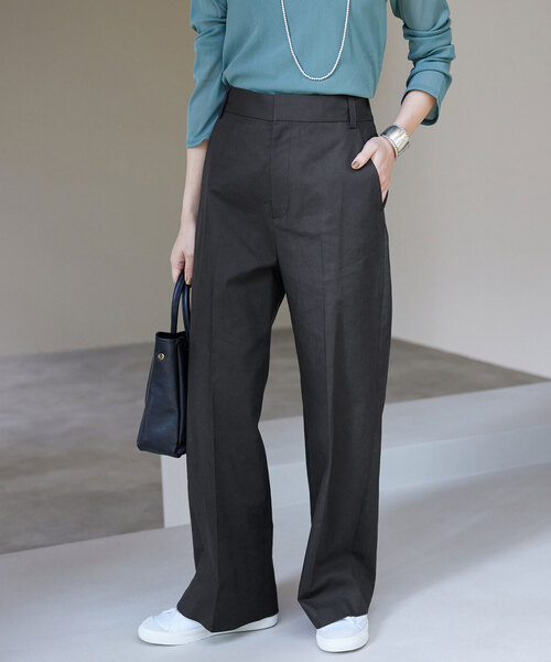 SLOBE IENA（スローブイエナ）の「フレンチリネンコットンパンツ（その他パンツ・レディース・ブラック/ベージュ・36/38）」の14枚目の写真