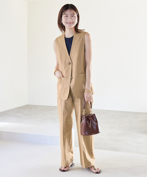 SLOBE IENA（スローブイエナ）の「フレンチリネンコットンパンツ（その他パンツ・レディース・ブラック/ベージュ・36/38）」の16枚目の写真