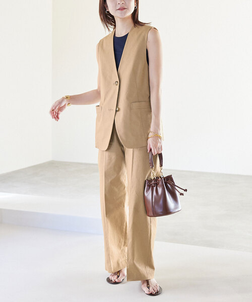 SLOBE IENA（スローブイエナ）の「フレンチリネンコットンパンツ（その他パンツ・レディース・ブラック/ベージュ・36/38）」の20枚目の写真