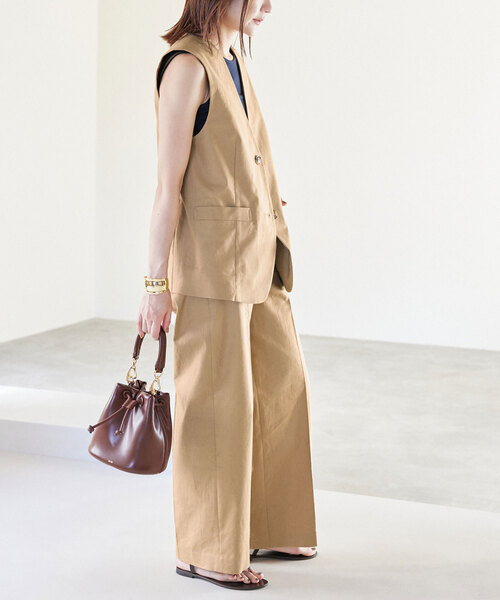 SLOBE IENA（スローブイエナ）の「フレンチリネンコットンパンツ（その他パンツ・レディース・ブラック/ベージュ・36/38）」の18枚目の写真