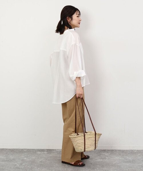 SLOBE IENA（スローブイエナ）の「フレンチリネンコットンパンツ（その他パンツ・レディース・ブラック/ベージュ・36/38）」の7枚目の写真