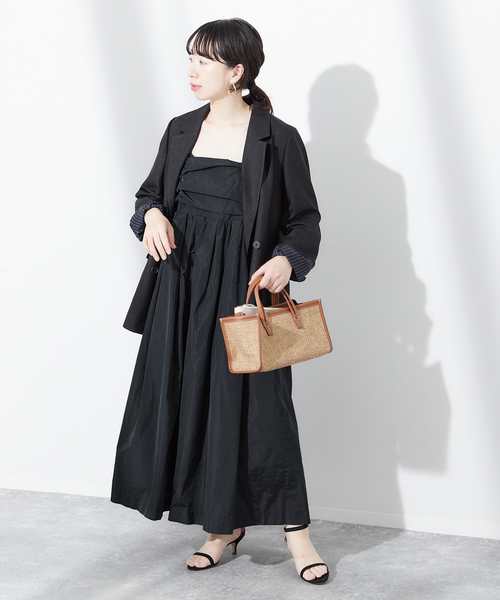 journal standard L'essage（ジャーナルスタンダードレサージュ）の「メモリータフタキャミワンピース（ワンピース・レディース・ブラック/ブラウン・FREE）」の8枚目の写真