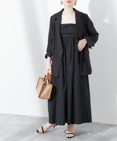 journal standard L'essage（ジャーナルスタンダードレサージュ）の「メモリータフタキャミワンピース（ワンピース・レディース・ブラック/ブラウン・FREE）」の5枚目の写真