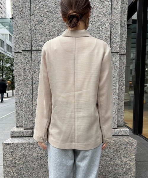 DouDou(ドゥドゥ)の「メッシュダブルジャケット(テーラードジャケット・レディース・ブラック/ネイビー/ベージュ/グレー/モカ・FREE)」の13枚目の写真