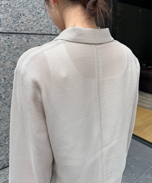 DouDou(ドゥドゥ)の「メッシュダブルジャケット(テーラードジャケット・レディース・ブラック/ネイビー/ベージュ/グレー/モカ・FREE)」の11枚目の写真