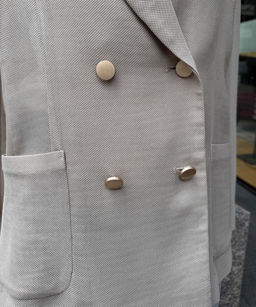 DouDou(ドゥドゥ)の「メッシュダブルジャケット(テーラードジャケット・レディース・ブラック/ネイビー/ベージュ/グレー/モカ・FREE)」の6枚目の写真