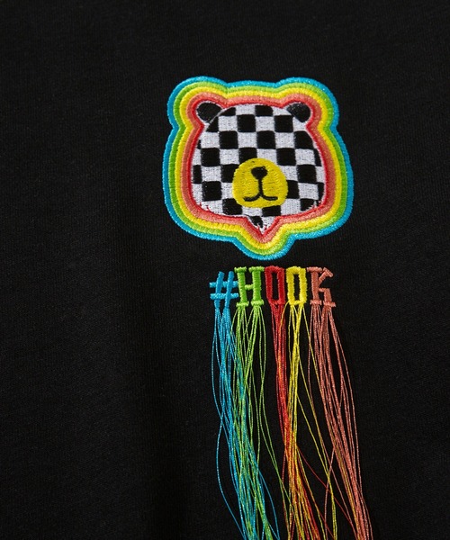 HOOK（フック）の「HOOK -original-　ブロックベアワッペン刺繍レインボーフリンジ飾りステッチスウェット（スウェット・メンズ・グリーン/ネイビー/パープル/ブラック・XL/M/L）」の14枚目の写真