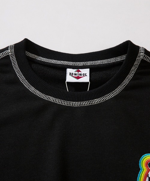 HOOK（フック）の「HOOK -original-　ブロックベアワッペン刺繍レインボーフリンジ飾りステッチスウェット（スウェット・メンズ・グリーン/ネイビー/パープル/ブラック・XL/M/L）」の16枚目の写真