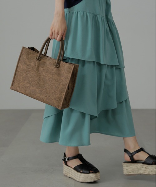 FREE'S MART(フリーズマート)の「◇エンボスペイズリーバッグ(トートバッグ・レディース・ブラック/ブラウン/カーキ・フリ-)」の5枚目の写真