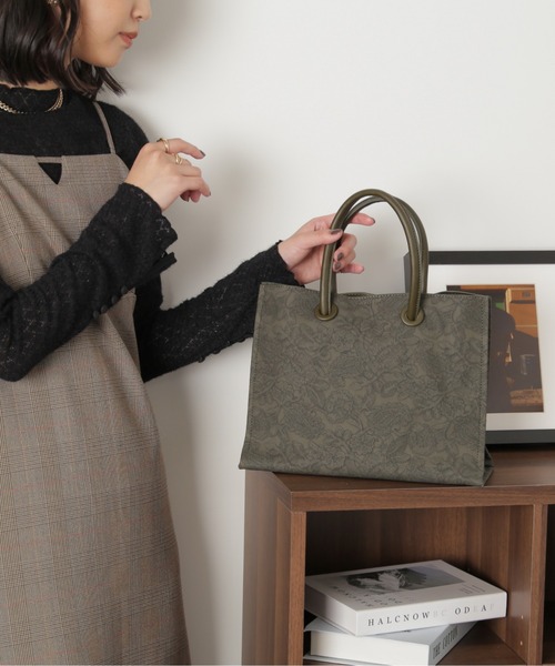 FREE'S MART(フリーズマート)の「◇エンボスペイズリーバッグ(トートバッグ・レディース・ブラック/ブラウン/カーキ・フリ-)」の21枚目の写真