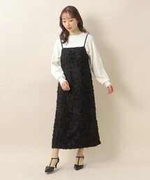 ◆シャギージャカードキャミワンピース【洗濯機洗い可】