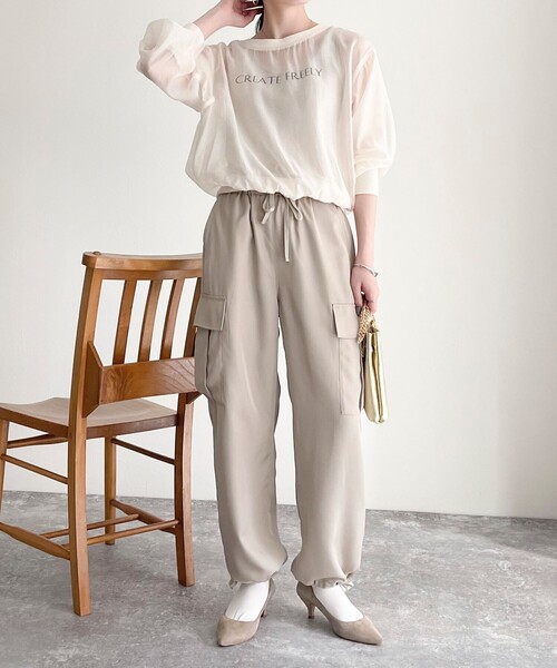 fredy emue（フレディエミュ）の「ブライトツイルイージーベイカーパンツ（その他パンツ・レディース・カーキ/ブラック/ベージュ・36/38）」の5枚目の写真