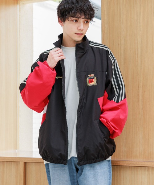 SIGNAL SPORTS（シグナルスポーツ）の「【SIGNAL SPORTS】袖サイドライン/オーバートラックジップジャケット（ナイロンジャケット・メンズ・ブラック/ネイビー・LARGE/MEDIUM）」の13枚目の写真