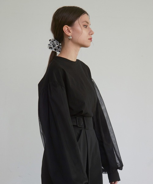 MIELI INVARIANT（ミエリインヴァリアント）の「Dot Chiffon Chouchou（ヘアゴム・レディース・ブラック/ホワイト・FREE）」の7枚目の写真