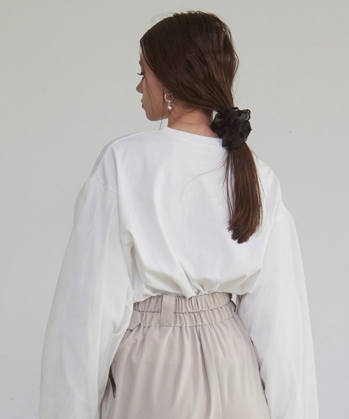 MIELI INVARIANT（ミエリインヴァリアント）の「Dot Chiffon Chouchou（ヘアゴム・レディース・ブラック/ホワイト・FREE）」の10枚目の写真