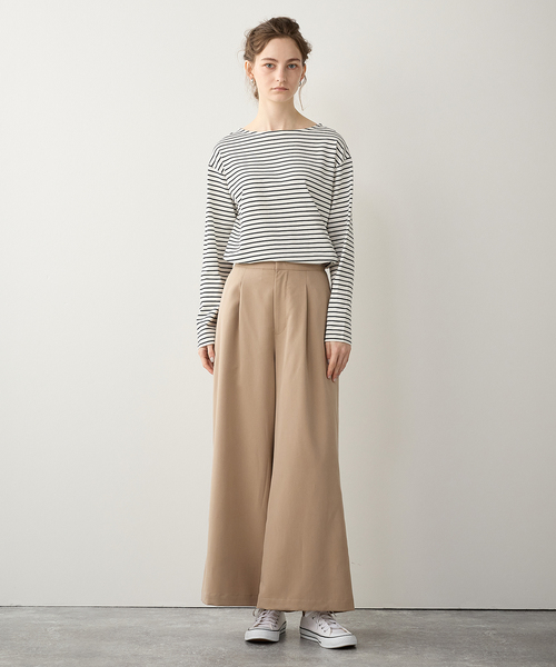 LE SOUK HOLIDAY(ルスークホリデー)の「タックワイドパンツ(スラックス・レディース・ブラック/ベージュ・M/L)」の10枚目の写真