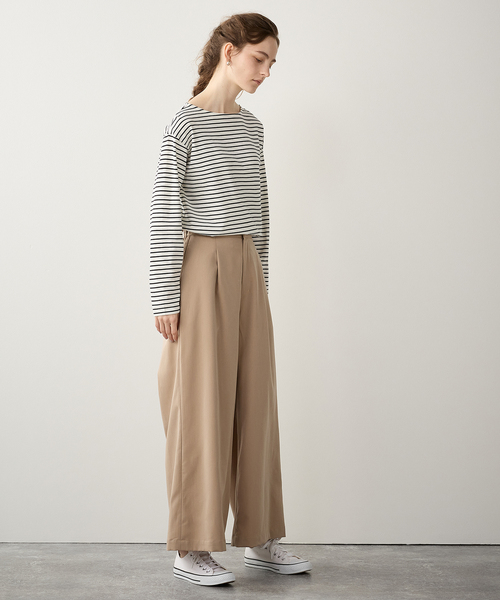 LE SOUK HOLIDAY(ルスークホリデー)の「タックワイドパンツ(スラックス・レディース・ブラック/ベージュ・M/L)」の11枚目の写真