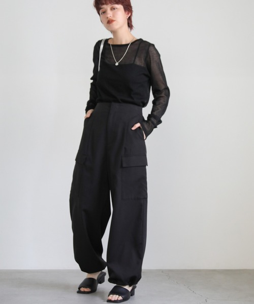 select MOCA（セレクトモカ）の「スラックスカーゴパンツ（カーゴパンツ・レディース・グレー/ブラック・FREE）」の19枚目の写真