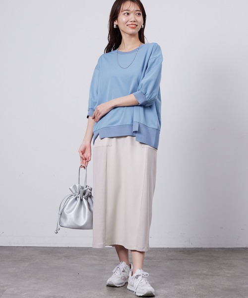 Chez toi(シェトワ)の「異素材ナロースカート(スカート・レディース・アイボリー/ブラック/キャメル・FREE)」の14枚目の写真