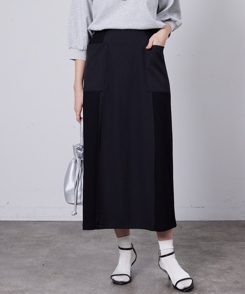 Chez toi(シェトワ)の「異素材ナロースカート(スカート・レディース・アイボリー/ブラック/キャメル・FREE)」の20枚目の写真